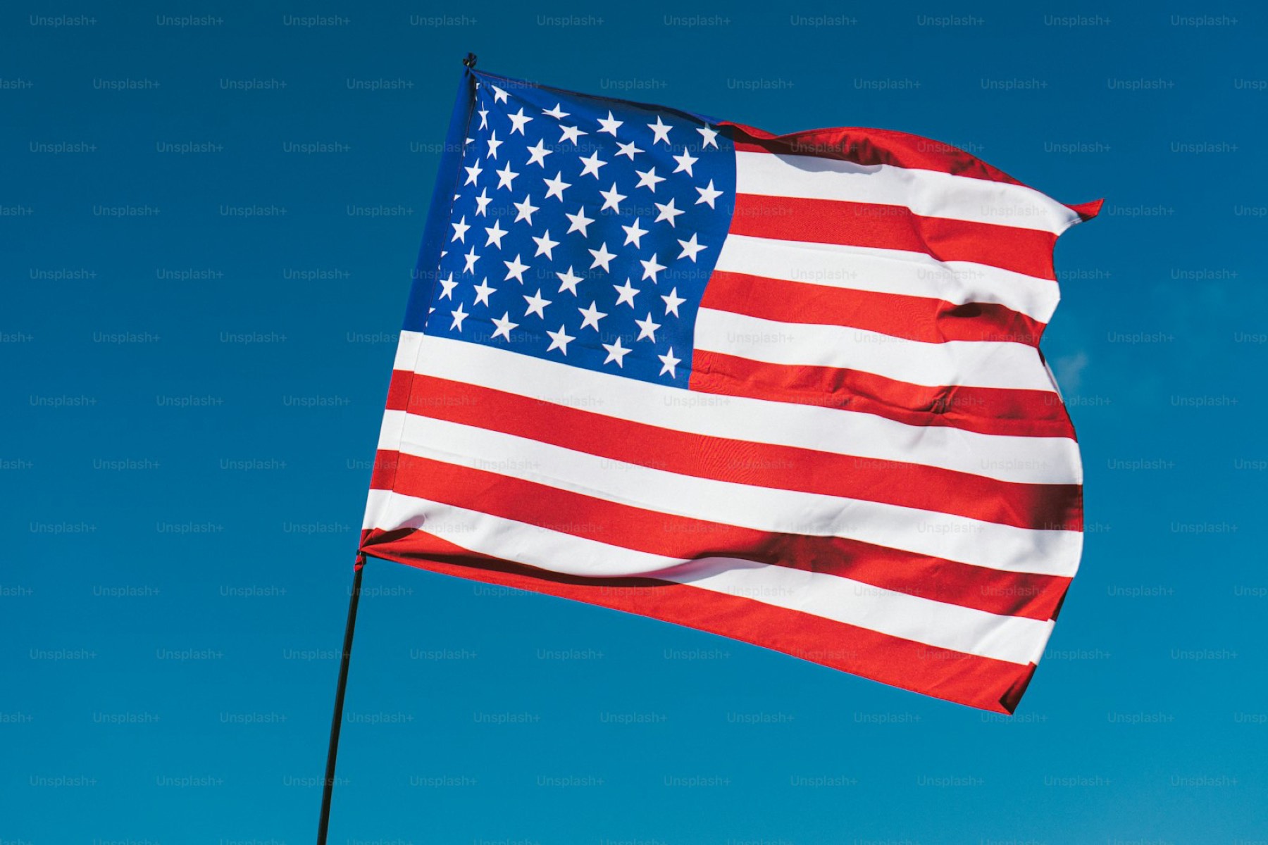 American flag backdrop